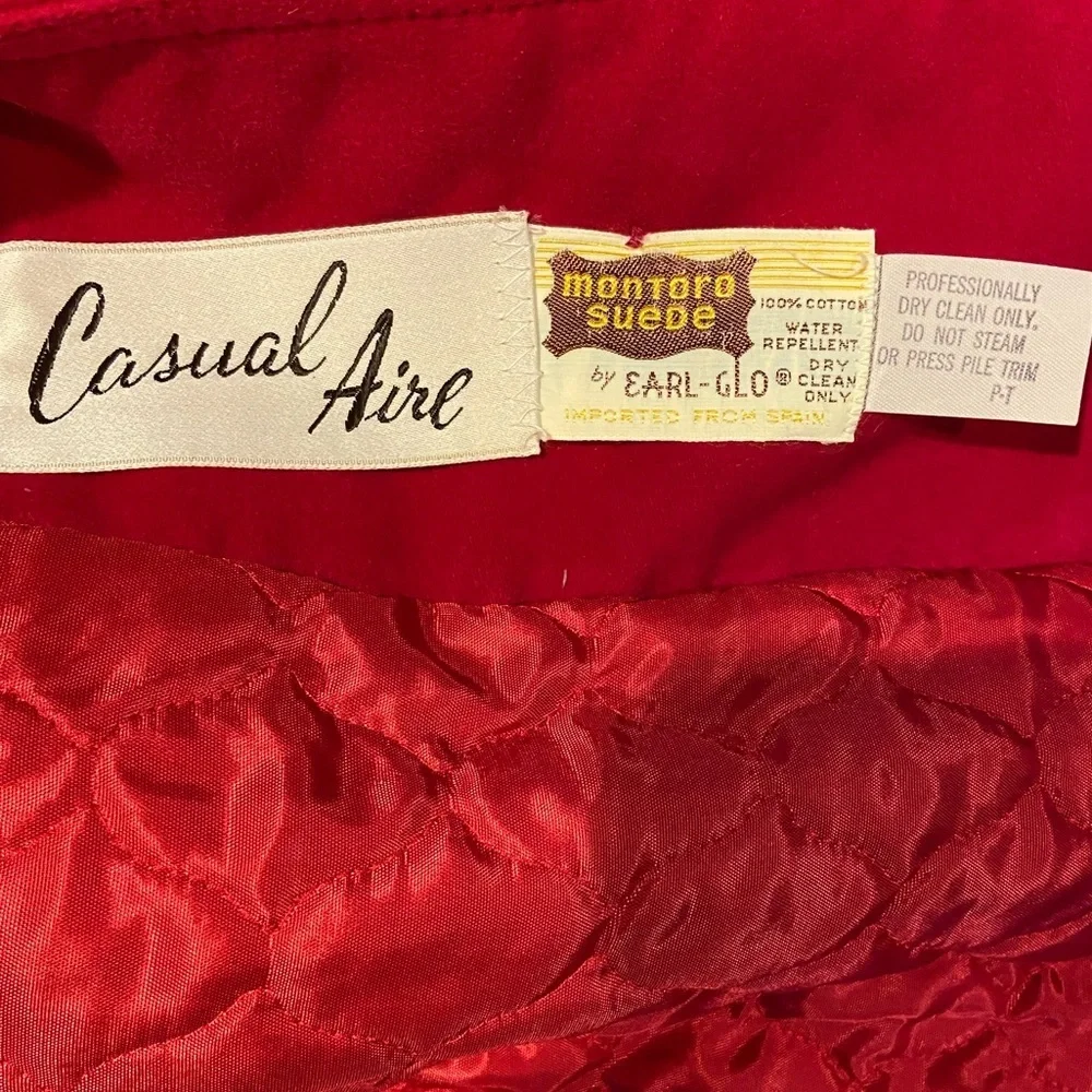 Vintage Betty Rose Montoro Suede by Earl Glo - 1970s Red Coat - READ Sz M